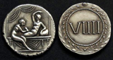 Roman Erotic Spintriae VIIII, Tin Replica